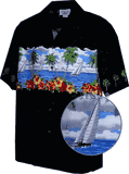 Hawaiian Shirts Black Palm Springs