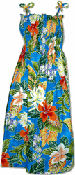 Maui Tropics Smocked Dress Blue