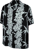Men's Rayon Shirt Black Tropical Panel