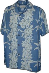 Men's Rayon Shirt Slate Tropical Panel Men's Rayon Shirt Slate Tropical Panel