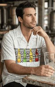 Mordern Beer Men's Hawaiian Camp Shirts 3964Cream