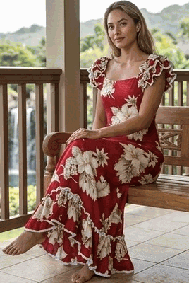Muu Muu Red The Luau Hawaiian Dress Apparel