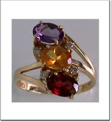 Multi-Color Gems-19 Ring Size 7.5