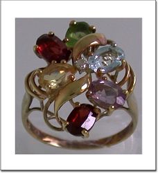 Multi-Color Gems-20 Ring Size 7
