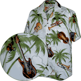 Musical Instruments Hawaiian Men's Shirt White