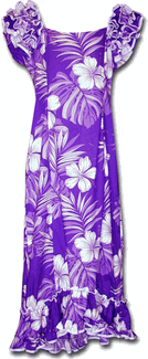 MuuMuu Hibiscus Blossom Purple Aloha Wear MuuMuu Hibiscus Blossom Purple Aloha Wear