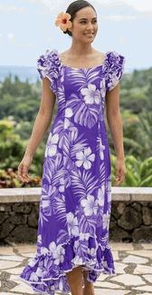 MuuMuu Hibiscus Blossom Purple Aloha Wear MuuMuu Hibiscus Blossom Purple Aloha Wear