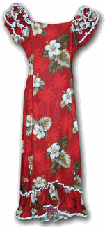 Muumuu Hibiscus Island Red Hawaiian Dress
