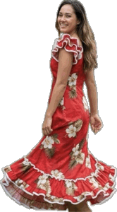 Muumuu Hibiscus Island Red Hawaiian Dress