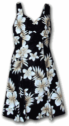 Native Hibiscus Black Hawaii Sundress Native Hibiscus Black Hawaii Sundress