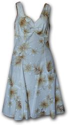 Native Hibiscus Cream Hawaii Sundress (S,2XL) Native Hibiscus Cream Hawaii Sundress (S,2XL)