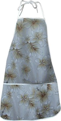 Native Hibiscus Cream Hawaiian Aprons
