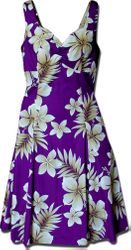 Native Hibiscus Purple Hawaiian Sun Dress Native Hibiscus Purple Hawaiian Sun Dress