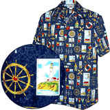Nautical Themed Pacific Legend Men's Shirts Navy