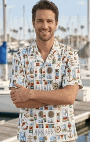 Nautical Themed Pacific Legend Men's Shirts White Nautical Themed Pacific Legend Men's Shirts White