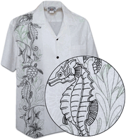 Oceanarium Panel Tropical Men's Shirt Snow