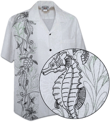 Oceanarium Panel Tropical Men's Shirt Snow