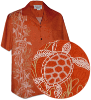 Oceanarium Panel Tropical Men's Shirt Tangy