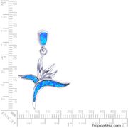 Opal Blue Sterling Silver Bird of Paradise Pendant Hawaii