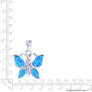 Opal Blue Sterling Silver Butterfly Classic Pendant Hawaii