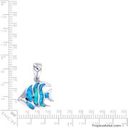 Opal Blue Sterling Silver Butterfly Fish Tropical Pendant Hawaii