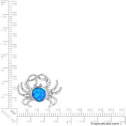 Opal Blue Sterling Silver Crab Classic Pendant Hawaii