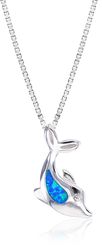 Opal Blue Sterling Silver Dolphin Baby Pendant Hawaii