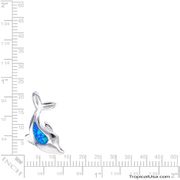 Opal Blue Sterling Silver Dolphin Baby Pendant Hawaii