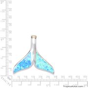 Opal Blue Sterling Silver Dolphin Tail Pendant Hawaii