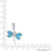 Opal Blue Sterling Silver Dragonfly Classic Pendant Hawaii
