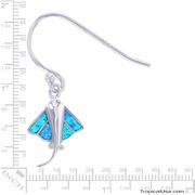 Opal Blue Sterling Silver Earrings Stingray Baby