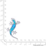 Opal Blue Sterling Silver Gecko Chilling Pendant Hawaii