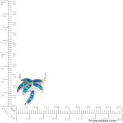 Opal Blue Sterling Silver Palm Tree Electric Pendant Hawaii