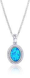 Opal Blue Sterling Silver Princess Jewel Pendant Hawaii