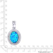 Opal Blue Sterling Silver Princess Jewel Pendant Hawaii