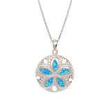 Opal Blue Sterling Silver Sand Dollar Pendant