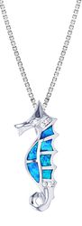 Opal Blue Sterling Silver Seahorse Baby Pendant Hawaii