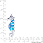 Opal Blue Sterling Silver Seahorse Baby Pendant Hawaii