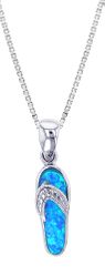 Opal Blue Sterling Silver Slipper Beach Pendant Hawaii