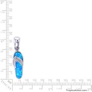 Opal Blue Sterling Silver Slipper Beach Pendant Hawaii