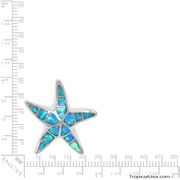 Opal Blue Sterling Silver Starfish Pendant Hawaii