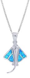 Opal Blue Sterling Silver Stingray Baby Pendant Hawaii