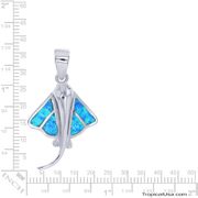 Opal Blue Sterling Silver Stingray Baby Pendant Hawaii