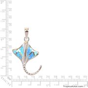 Opal Blue Sterling Silver Stingray Curve Pendant
