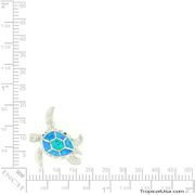 Opal Blue Sterling Silver Turtle Shell Jewel Pendant Hawaii