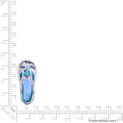 Opal Blue Sterling Silver Turtle Slipper Pendant Hawaii