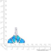 Opal Blue Sterling Silver Whale Tail Pendant Hawaii