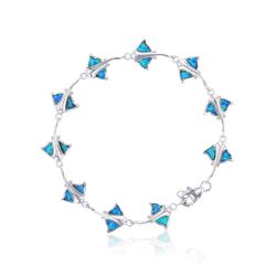 Opal Sterling Silver Bracelet 7.5 inch Stingray Friends Hawaii