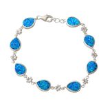 Opal Sterling Silver Bracelet 7.5 inch Waterdrop Jewel Hawaii Opal Sterling Silver Bracelet 7.5 inch Waterdrop Jewel Hawaii