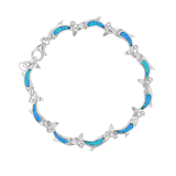 Opal Sterling Silver Bracelet Dolphin Circle 7.5 inch Hawaii Opal Sterling Silver Bracelet Dolphin Circle 7.5 inch Hawaii